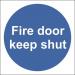 SECO Mandatory Safety Sign Fire Door Keep Shut Semi Rigid Plastic 100 x 100mm - M014SRP100X100 30155SS