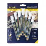 Securit Liquid Chalk Markers 1-2mm Nib White (Pack 7) - BL-SMA100-V7-WT 30169DF