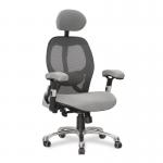 Nautilus Designs Ergo Luxury High Back Ergonomic Mesh Executive Operator Office Chair Grey - Certified for 24 Hour Use - DPAERGOGY 30309NA