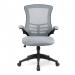 Nautilus Designs Luna Designer High Back Mesh Grey Task Operator Office Chair With Folding Arms and Black Shell - BCM/L1302/GY 30337NA