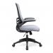 Nautilus Designs Luna Designer High Back Mesh Grey Task Operator Office Chair With Folding Arms and Black Shell - BCML1302GY 30337NA