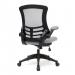 Nautilus Designs Luna Designer High Back Mesh Grey Task Operator Office Chair With Folding Arms and White Shell - BCM/L1302/WH-GY 30344NA
