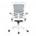 Nautilus Designs Luna Designer High Back Mesh Grey Task Operator Office Chair With Folding Arms and White Shell - BCML1302WH-GY 30344NA