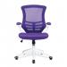 Nautilus Designs Luna Designer High Back Mesh Purple Task Operator Office Chair With Folding Arms and White Shell - BCM/L1302/WH-PL 30351NA