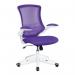 Nautilus Designs Luna Designer High Back Mesh Purple Task Operator Office Chair With Folding Arms and White Shell - BCML1302WH-PL 30351NA