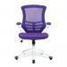 Nautilus Designs Luna Designer High Back Mesh Purple Task Operator Office Chair With Folding Arms and White Shell - BCML1302WH-PL 30351NA