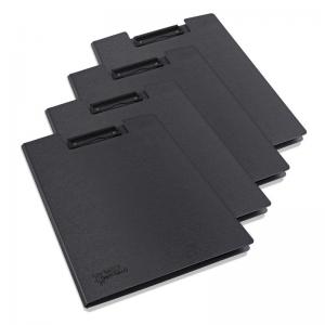 Image of Rapesco Germ Savvy Antibacterial A4 Foldover Clipboard Black Pack 4 -