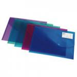 Rapesco ID Popper Wallet A4 Bright Transparent Colours (Pack 5) - 0700 30423RA