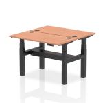 Dynamic Air Back-to-Back W1200 x D600mm Height Adjustable Sit Stand 2 Person Bench Desk With Cable Ports Beech Finish Black Frame - HA01530 30484DY