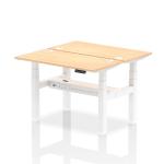 Dynamic Air Back-to-Back W1200 x D600mm Height Adjustable Sit Stand 2 Person Bench Desk With Cable Ports Maple Finish White Frame - HA01546 30596DY