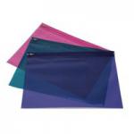 Rapesco Zippi Bag with Metal Zip Bright Transparent Colours A4+ (Pack 25) 0798 30605RA