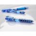 The photograph features a pack of 10 Pilot Eco Pens in a vibrant shade of blue. The pens have a sleek, retractable design and are made from recycled materials, reflecting their environmentally friendly nature. Each pen has a 0.7mm tip and produces a precise 0.39mm line, making it ideal for detailed writing and drawing. The pack is labeled with the Pilot Begreen and B2P logos, highlighting the eco-conscious and sustainability-focused nature of the pens.