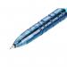 The picture shows a set of 10 blue Pilot Eco Pens. Each pen has a B2P retractable gel rollerball tip with a thickness of 0.7mm, producing a line width of 0.39mm. These pens are made from recycled materials, making them environmentally-friendly. The pens are neatly arranged in a pack, with the Pilot logo and product name clearly visible on the packaging. The pens have sleek, modern designs and are compact in size, making them perfect for everyday use. The vibrant blue color of the pens adds a pop of color, making them a stylish choice for any writing task.