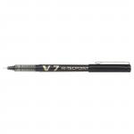 Pilot V7 Hi-Tecpoint Liquid Ink Rollerball Pen 0.7mm Tip 0.5mm Line Black (Pack 12) - 101101201 31235PT