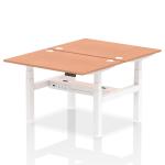 Dynamic Air Back-to-Back W1200 x D800mm Height Adjustable Sit Stand 2 Person Bench Desk With Cable Ports Beech Finish White Frame - HA01642 31268DY