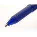 This picture of Pilot Rollerball Pens Pilot FriXion Ball Erasable Gel Rollerball Pen shows blue ink and a 0.7mm tip. The line created by the pen is 0.35mm. The picture also includes a pack of 12 pens.