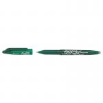 In the photo, a pack of 12 Pilot FriXion Ball erasable gel rollerball pens can be seen. The pens have a 0.7mm tip and produce a 0.35mm line in green ink. The pens have a sleek and modern design with a comfortable grip for writing. The pack is neatly organized, with each pen clipped onto a cardboard backing. The vibrant green color of the pens makes them stand out and adds a pop of color to any workspace. These pens are perfect for those who want the convenience of an erasable pen without compromising on quality.