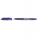 The photo shows a set of 12 Pilot FriXion Ball Erasable Gel Rollerball Pens in violet color. Each pen has a 0.7mm tip and produces a 0.35mm fine line. The pens have a sleek design with a comfortable grip and a pocket clip. The vibrant violet color stands out against the white background. The packaging features the Pilot logo and product name. Perfect for all your writing needs, these pens offer smooth and precise writing, with the added bonus of being erasable.