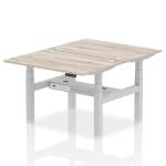 Dynamic Air Back-to-Back W1200 x D800mm Height Adjustable Sit Stand 2 Person Bench Desk With Cable Ports Grey Oak Finish Silver Frame - HA01652 31338DY