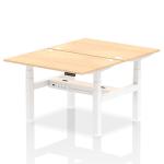 Dynamic Air Back-to-Back W1200 x D800mm Height Adjustable Sit Stand 2 Person Bench Desk With Cable Ports Maple Finish White Frame - HA01666 31436DY