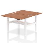 Dynamic Air Back-to-Back W1200 x D800mm Height Adjustable Sit Stand 2 Person Bench Desk With Cable Ports Walnut Finish White Frame - HA01690 31604DY
