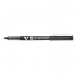 Pilot V5 Hi-Tecpoint Liquid Ink Rollerball Pen 0.5mm Tip 0.3mm Line Black (Pack 20) - 3131910516507 31669PT