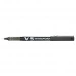 Pilot V5 Hi-Tecpoint Liquid Ink Rollerball Pen 0.5mm Tip 0.3mm Line Black (Pack 20) - 3131910516507 31669PT