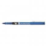 Pilot V5 Hi-Tecpoint Liquid Ink Rollerball Pen 0.5mm Tip 0.3mm Line Blue (Pack 20) - 3131910516514 31676PT