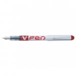 Pilot V-Pen Erasable Disposable Fountain Pen Red (Pack 12) - 631101202 31774PT