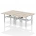 Dynamic Air Back-to-Back W1200 x D800mm Height Adjustable Sit Stand 4 Person Bench Desk With Cable Ports Grey Oak Finish Silver Frame - HA01724 31842DY