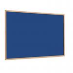 Magiboards Slim Frame Blue Felt Noticeboard Wood Frame 1500x1200mm - NF1WB6BLU 31998MA