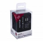 Swordfish VariPlug Dual USB Universal Travel Adapter Black 32015SN