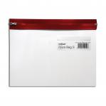 Snopake Zippa Bag Polypropylene A5 140 Micron Red (Pack 25) - 12692 32176SN