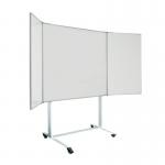 Magiboards Mobile Wingboard Magnetic Coated Steel Whiteboard Aluminium Frame 1200x1200mm - MWC208L 32334MA