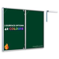 Cheap Stationery Supply of Magiboards Fire Retardant Green Felt Lockable Noticeboard Display Case Portrait 900x1200mm 32348MA Office Statationery