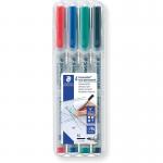 Staedtler Lumocolor OHP Pen Non-Permanent Medium 0.8mm Line Assorted Colours (Pack 4) - 315WP4 33205TT