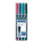 Staedtler Lumocolor OHP Pen Permanent Medium 0.8mm Line Assorted Colours (Pack 4) - 317WP4 33212TT