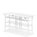 Dynamic Air Back-to-Back W1400 x D600mm Height Adjustable Sit Stand 4 Person Bench Desk With Cable Ports White Finish White Frame - HA01924 33242DY