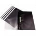 The picture shows a pack of 25 black polypropylene A4 report files. Each file has the label ValueX Report File on the left side. The top of the file has a clear label holder and a black zipper closure. The front cover features a textured design and the back cover has a smooth finish. Each file has the capacity to hold multiple documents securely.