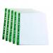 ValueX Punched Pocket A4 Glass Clear 50 micron Green Reinforcing Strip (Pack 100) - 400050896 33524PF