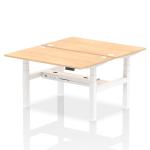 Dynamic Air Back-to-Back W1400 x D800mm Height Adjustable Sit Stand 2 Person Bench Desk With Cable Ports Maple Finish White Frame - HA01990 33704DY