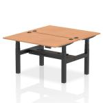 Dynamic Air Back-to-Back W1400 x D800mm Height Adjustable Sit Stand 2 Person Bench Desk With Cable Ports Oak Finish Black Frame - HA01998 33760DY