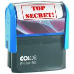 Colop P50 Self Inking Word Stamp TOP SECRET 68x29mm Red Ink - C144791TOP 33979CL