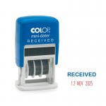 Colop S160L1 Mini Word and Date Stamp RECEIVED 25x12mm BlueRed Ink - 105098 33993CL