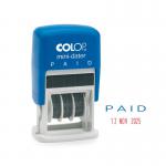 Colop S160L2 Mini Word and Date Stamp PAID 25x12mm BlueRed Ink - 105136 34000CL