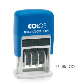 COLOP S120 Self-inking Mini Date Stamp (4mm Adjustable Date Bands) Impression Size 20x4mm Black Ink - 104732 34007CL