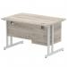 Dynamic Impulse 1200 x 800mm Straight Desk Grey Oak Top Silver Cantilever Leg with 1 x 2 Drawer Fixed Pedestal I003436 34066DY