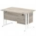 Dynamic Impulse 1200 x 800mm Straight Desk Grey Oak Top White Cantilever Leg with 1 x 2 Drawer Fixed Pedestal I003446 34094DY