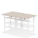 Dynamic Air Back-to-Back W1400 x D800mm Height Adjustable Sit Stand 4 Person Bench Desk With Cable Ports Grey Oak Finish White Frame - HA02050 34124DY