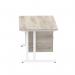 Dynamic Impulse 1400 x 800mm Straight Desk Grey Oak Top White Cantilever Leg with 1 x 2 Drawer Fixed Pedestal I003471 34164DY